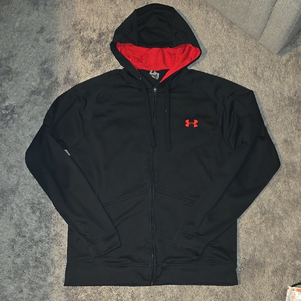 Under Armour Men's Black Jacket with Red Accents